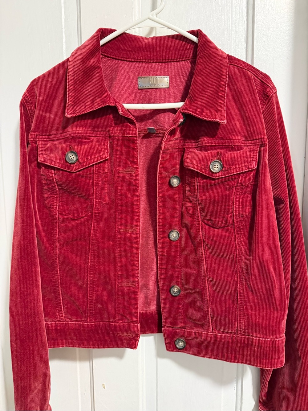 Like new KUT corduroy Jacket in Deep Red